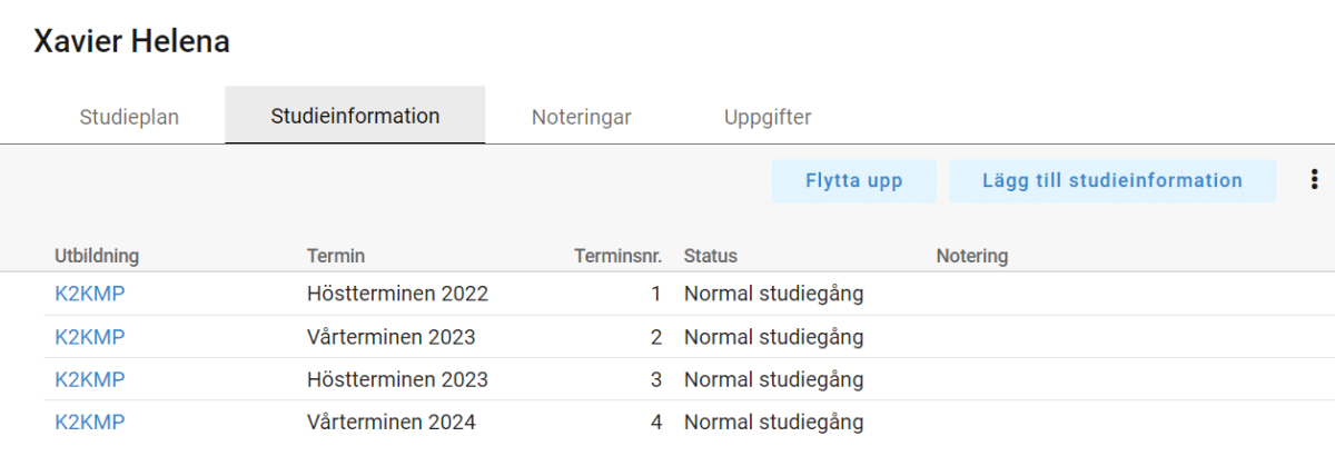 Retendo Student studieinfo