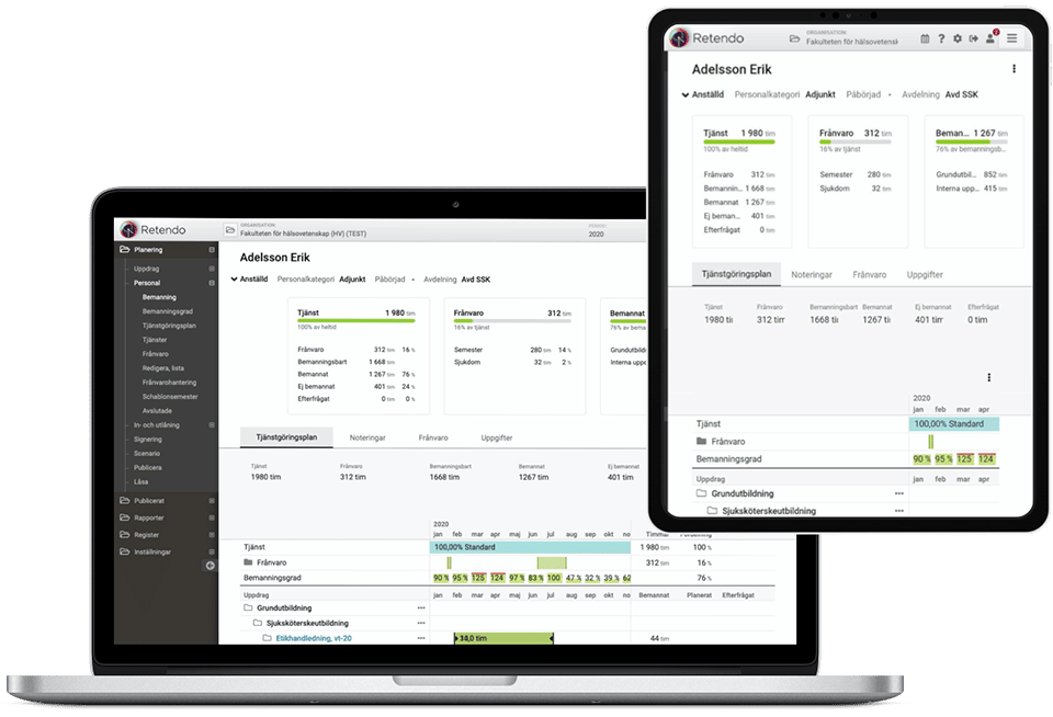 Retendo Academic – Workforce planning system for higher education institutions and universities